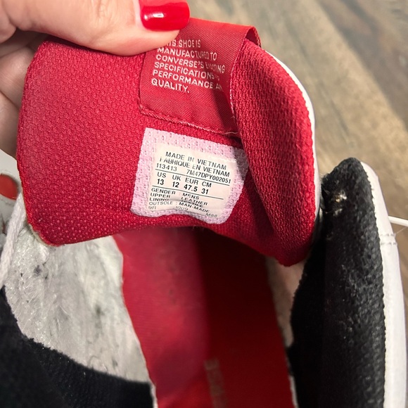 Size 13 - Converse Men’s Drop Step Red White Basketball High Top Shoes - Picture 7 of 10